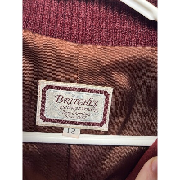 Vintage 80s Britches Georgetowne Red Leather Zip Jacket Size 12 Women’s Western - Picture 2 of 3